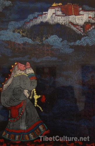 “祥巴”作品《易西嘉洋：阿媽的圣地》。 （攝影：楊月云）