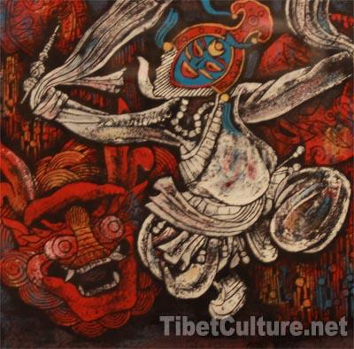 “祥巴”作品《鄧珠：藏戲鹿子》。（攝影：楊月云）