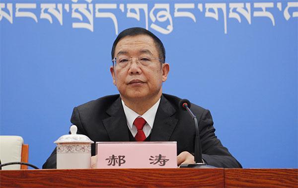 圖為發(fā)言人：自治區(qū)黨委政法委副書(shū)記、秘書(shū)長(zhǎng)、自治區(qū)國(guó)安辦常務(wù)副主任、區(qū)教整辦副主任 郝濤.jpg